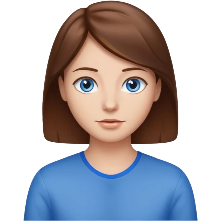 Brown hair and blue eyes emoji
