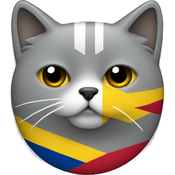 Bandera de colombia y un gato gris emoji