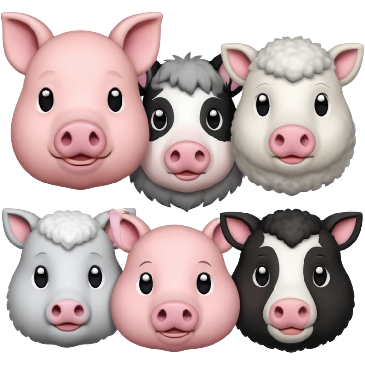 Pig Cat cow sheep emoji