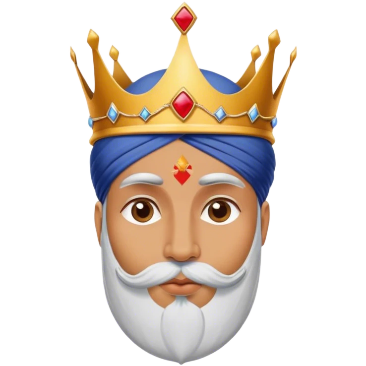 sikh guy with a king crown and a kiss on check emoji