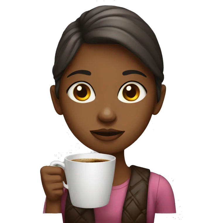 An girl drinking coffe  emoji