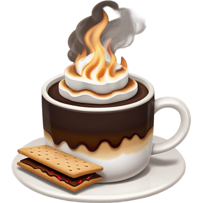 coffee with a smore next to it emoji