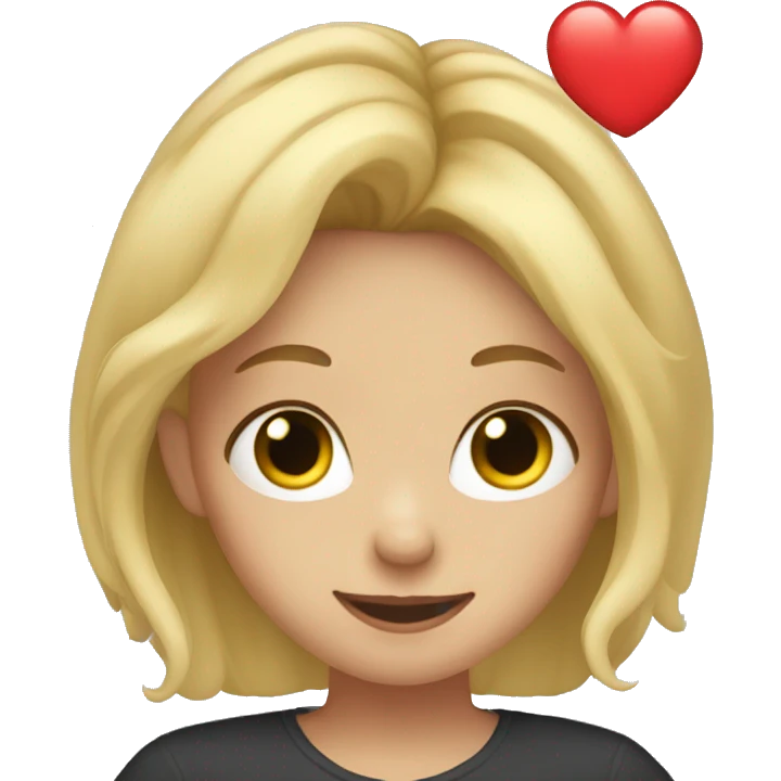 a blonde girl making a heart with her hands emoji