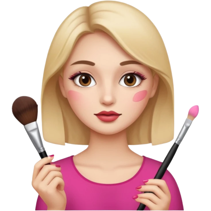Hyper Realistic girl doing make up emoji