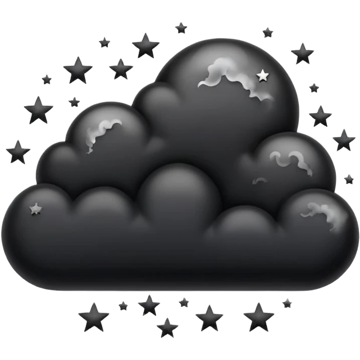 Black cloud with stars emoji