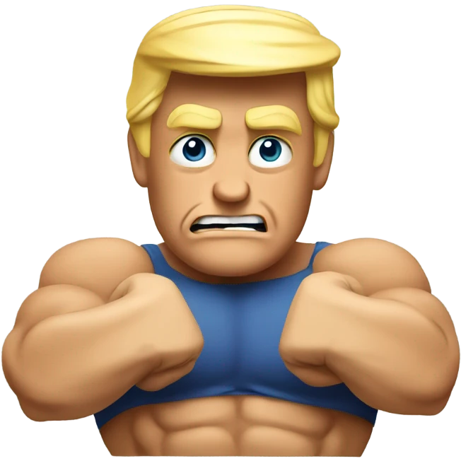 Trump flexing muscles emoji
