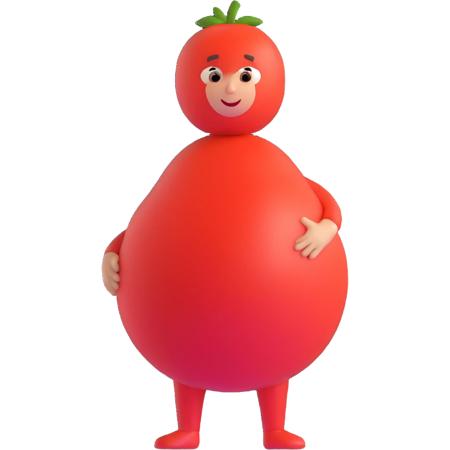 pregnant man with tomato belly emoji