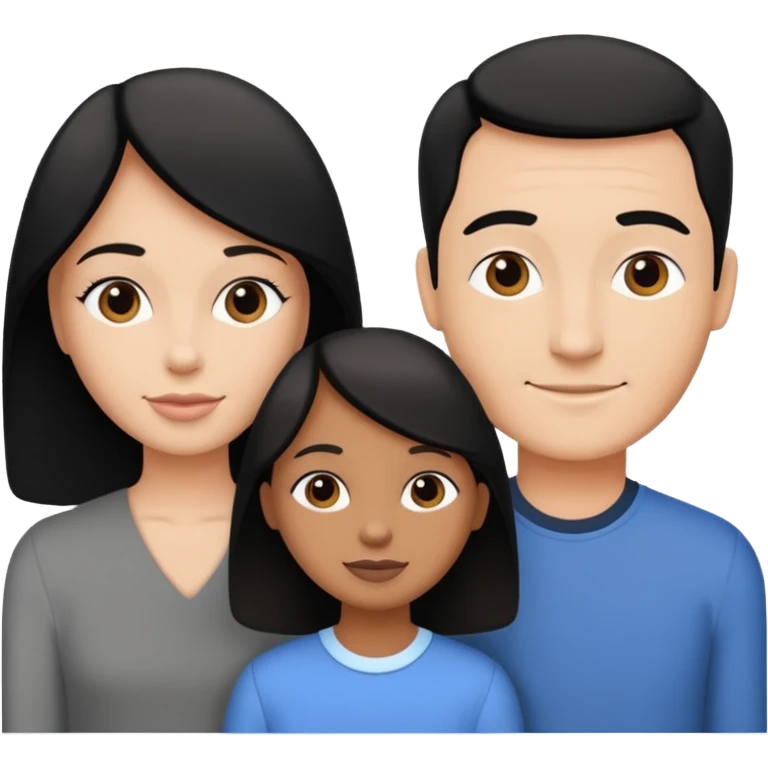 Family Triptych B&W emoji