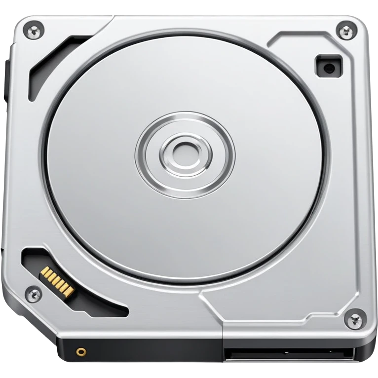 hard drive storage disk with metal case and connector ports emoji