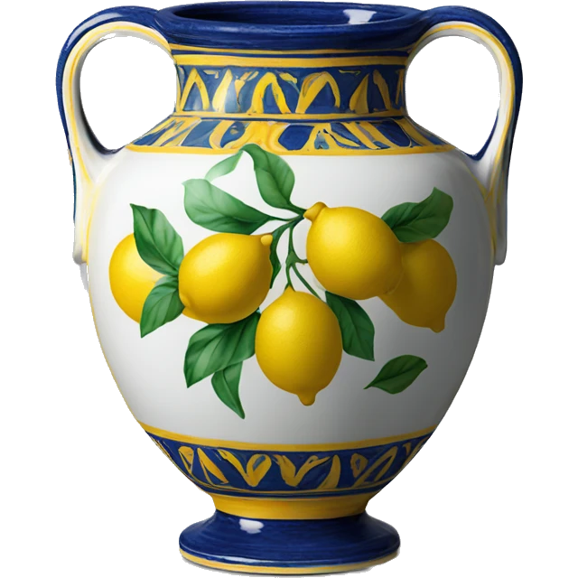 Deruta vase with lemons emoji