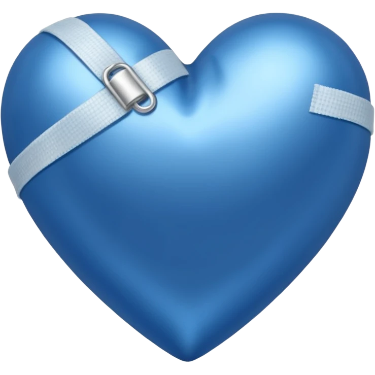 blue heart with a bend aid emoji