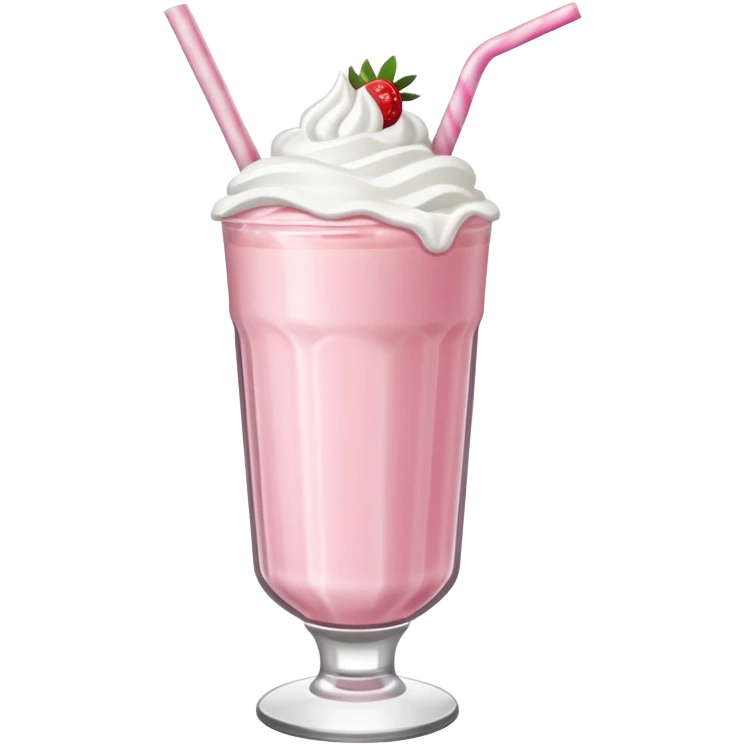 Strawberry milkshake with cream emoji