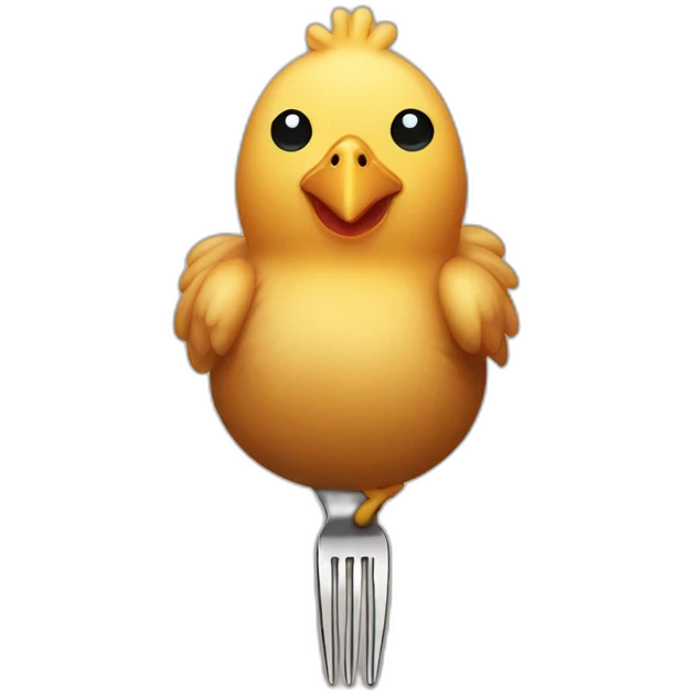 chicken-holding-fork emoji