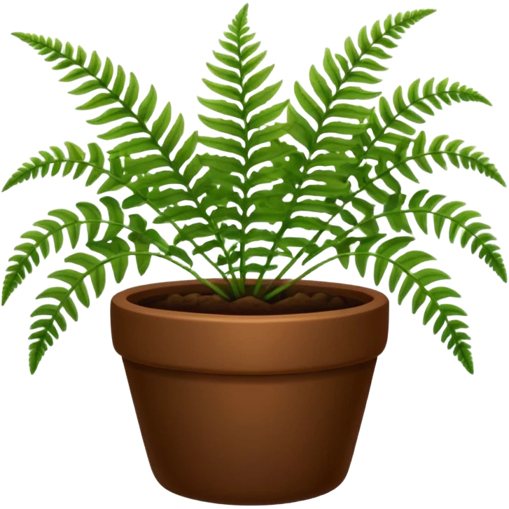 Fern + brown pot, Window Plant. emoji