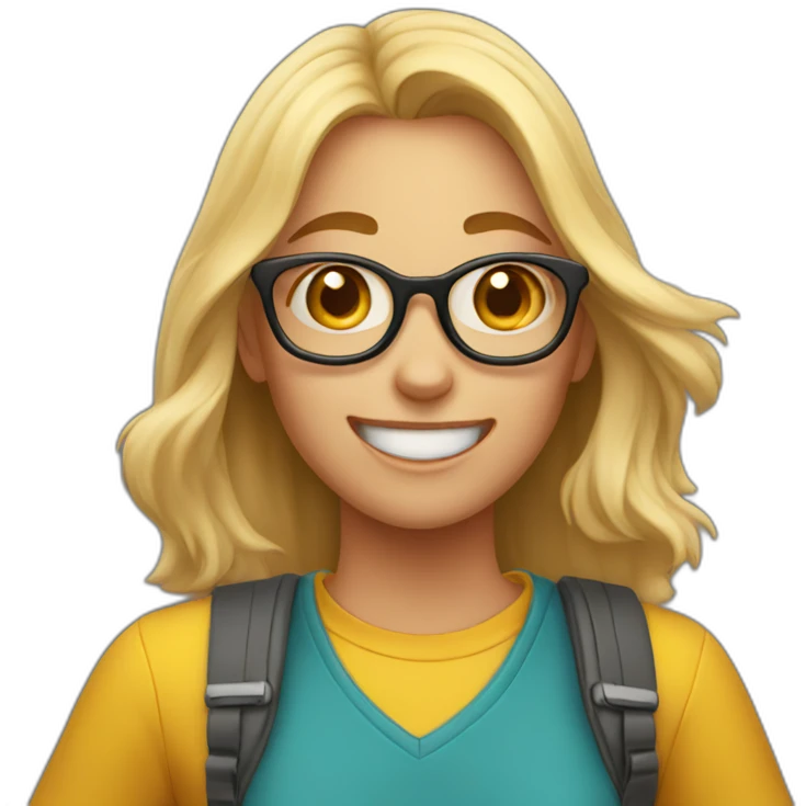 super excited female student emoji