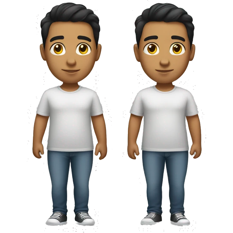 Full body young Hispanic boy that is short and fat with a low taper fade  emoji