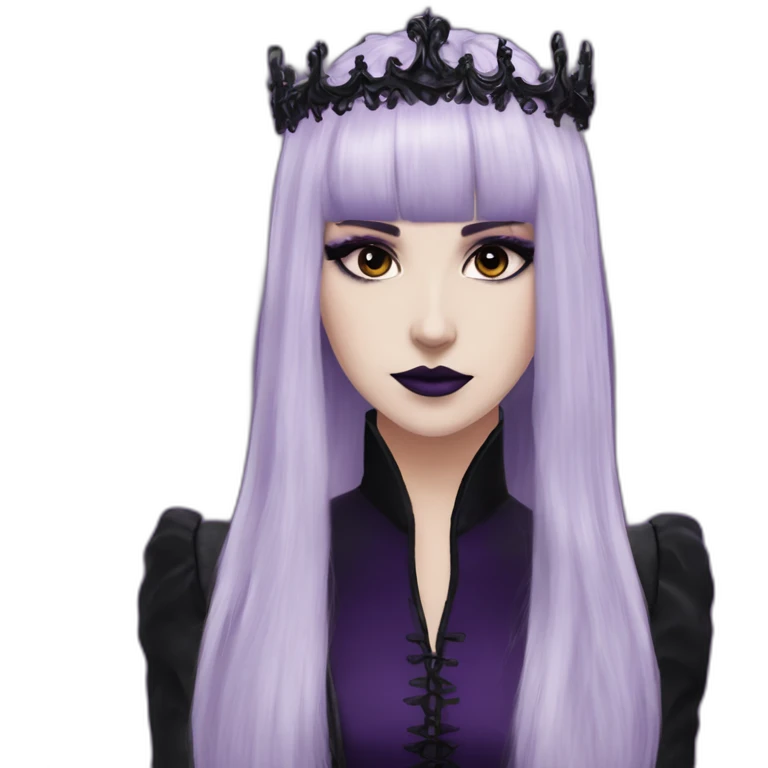 Elissabat-with-bangs-long-hair-dark-purple-and-black-vampire-goth-makeup-crown-pinkeyes emoji