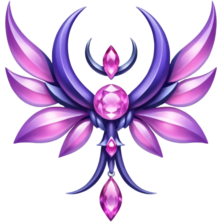 Pokemon legendary purple and pink crystal lunala emoji