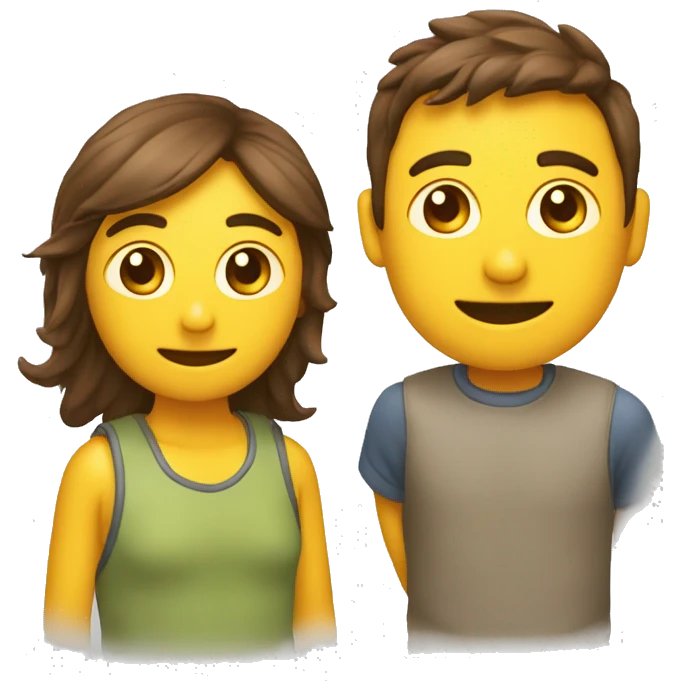 Emoji peliandose con un compañero y amigo emoji
