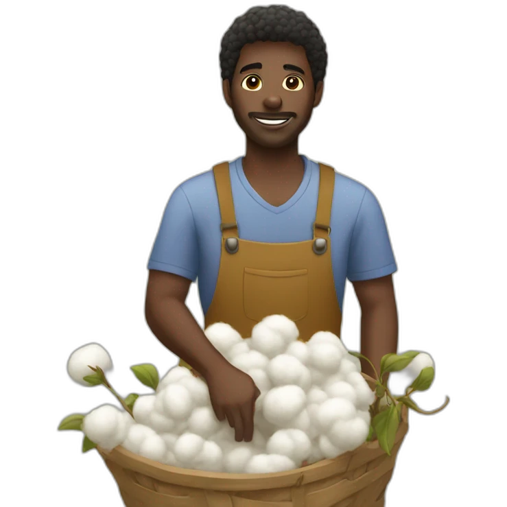black guy harvesting cotton emoji