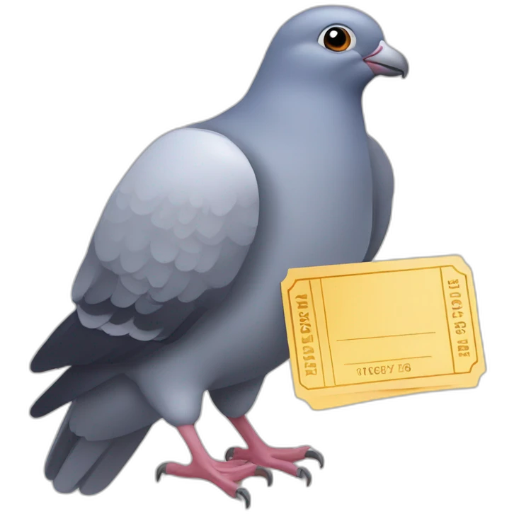 carrier pigeon have ticket emoji