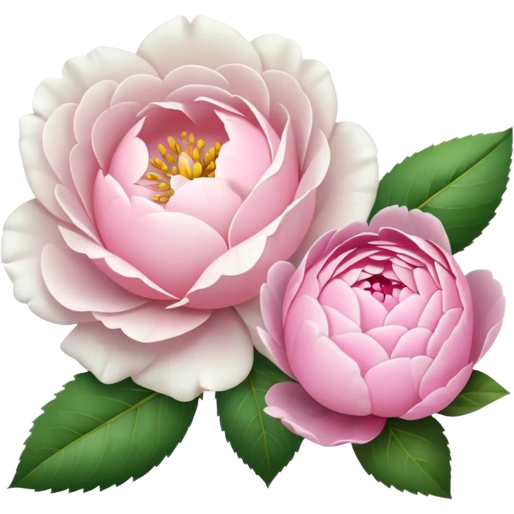 White rose and pink peonie emoji