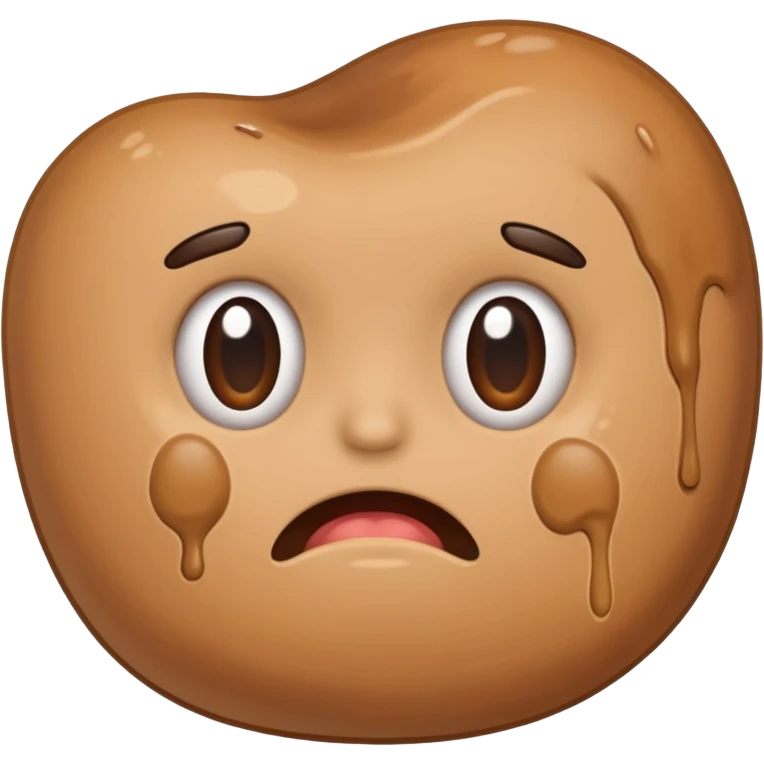 realistic cartoon butt with cartoon diarrhea smeared on it emoji