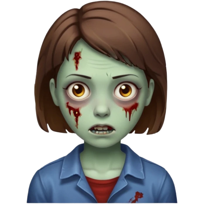 zombie girl with short brown hair emoji