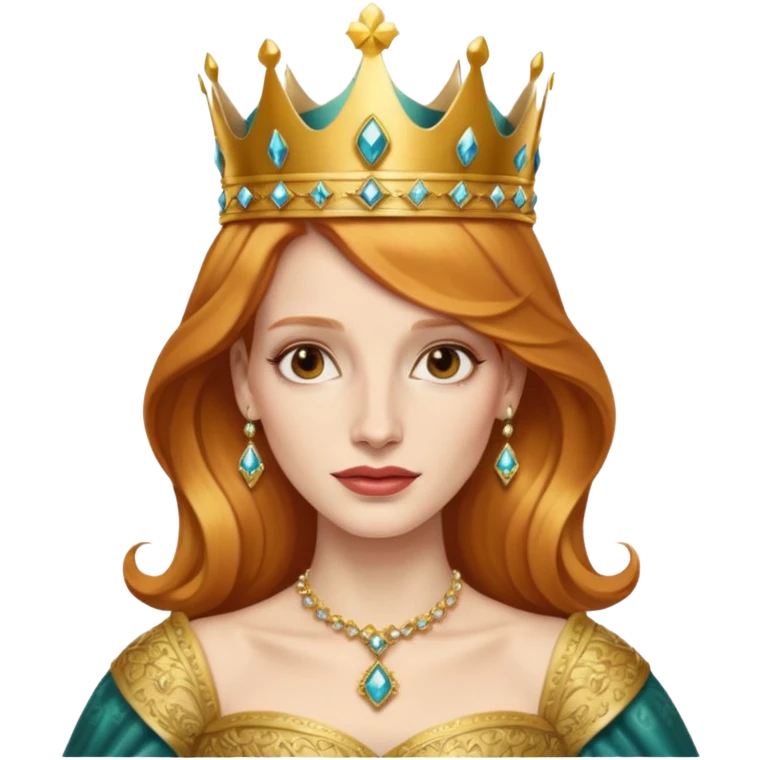 Jessica Chastain, as a queen emoji