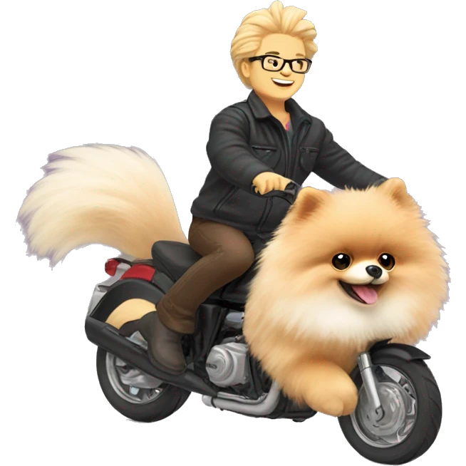 Jellycat bunny riding Pomeranian  emoji