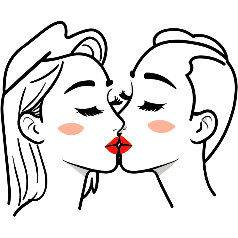 a black kiss emoji