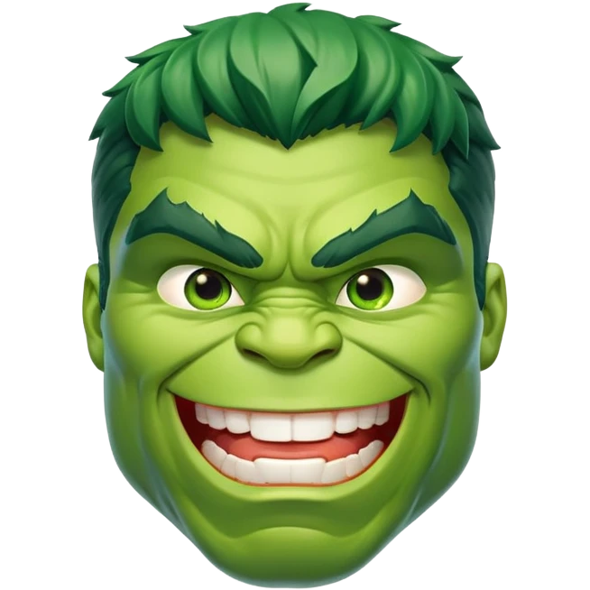 Grinning wild Hulk face emoji