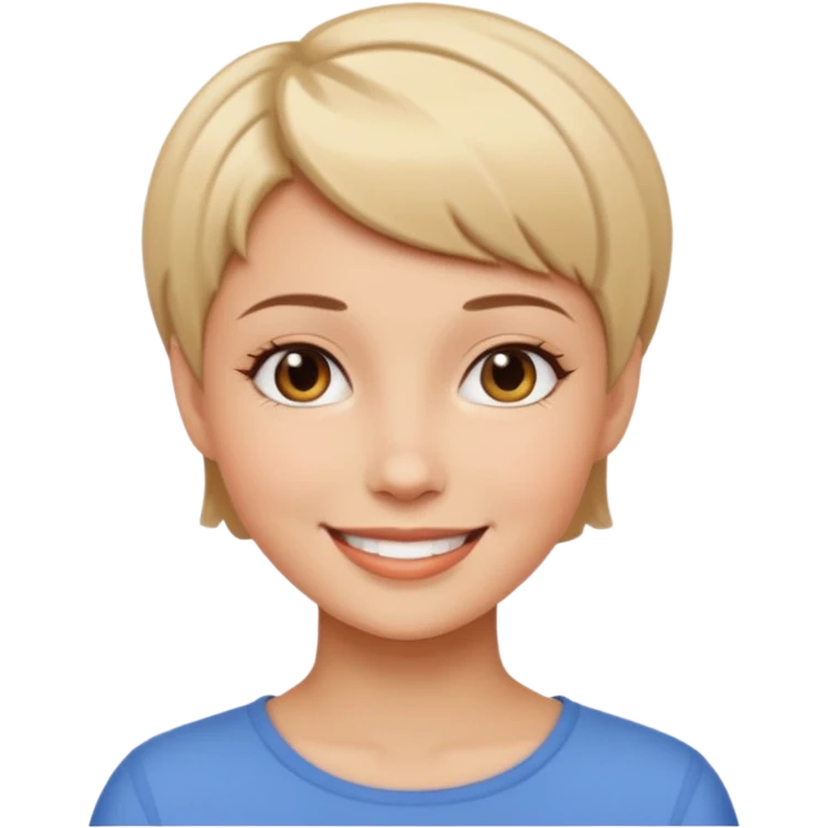 female very short hair  emoji