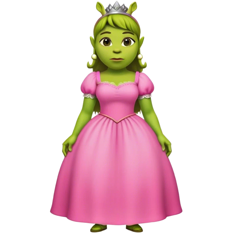 Shrek in a pink dress emoji