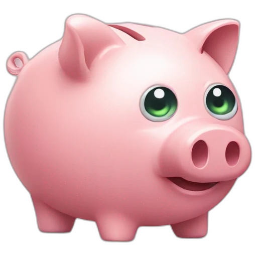 piggy bank winking an eye emoji