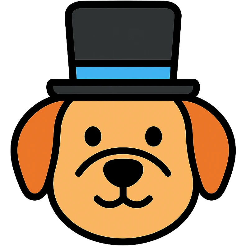 dog with tophat emoji