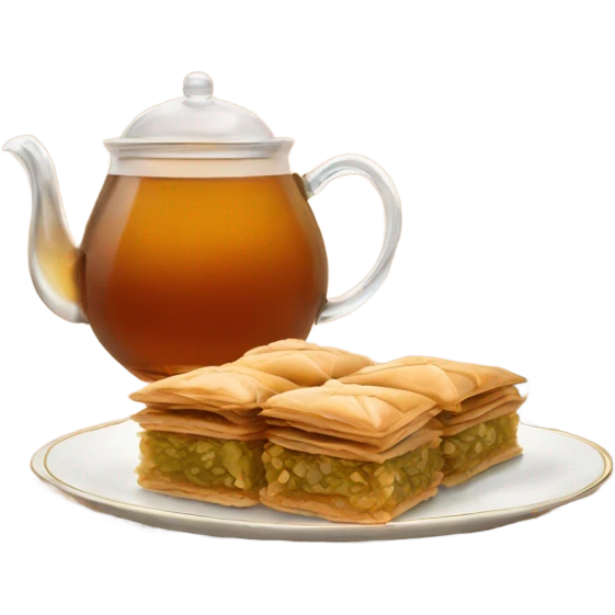 baklava and pretty moroccan tea emoji