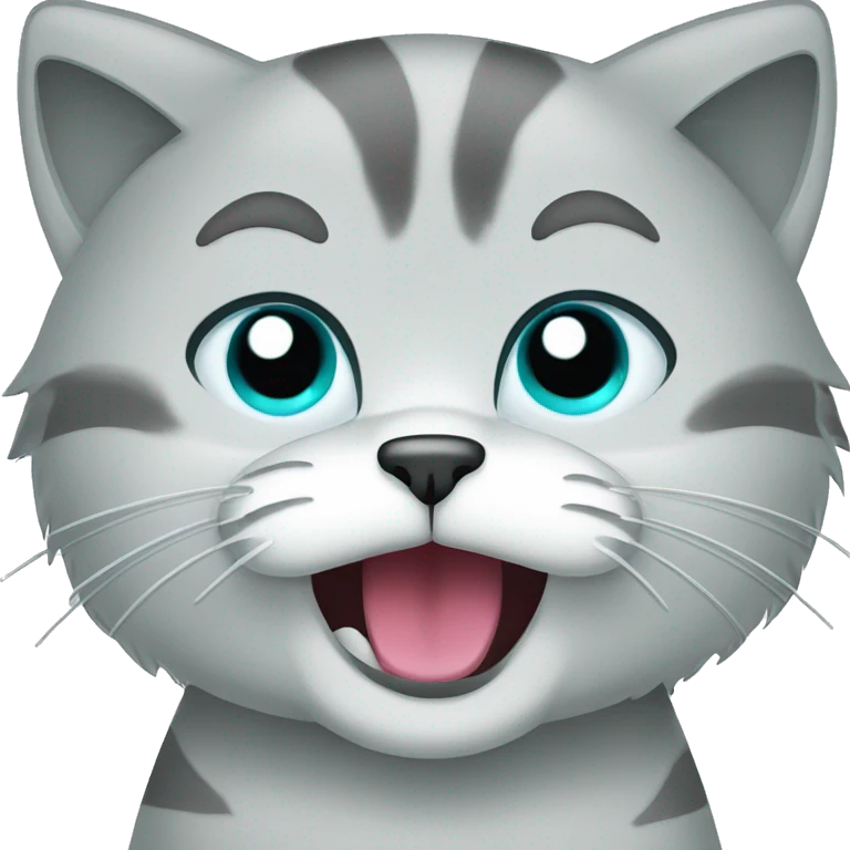 Cyan cat crying clip art style  emoji