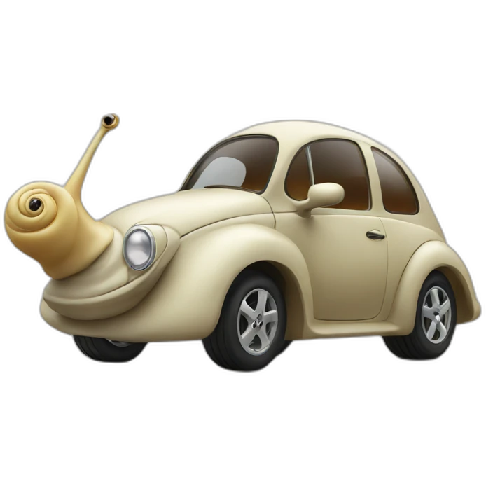 Car looking like a snail emoji