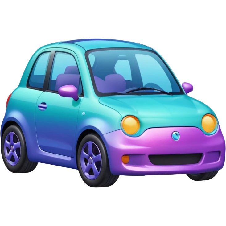 Petite colorful pastel blue-green-turquoise-blue-purple-violet-pink-gradients car  emoji
