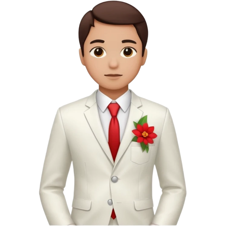 White suit with Red flower in the pocket emoji
