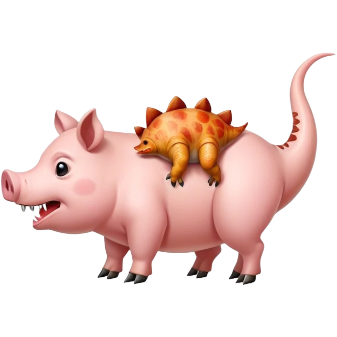Pig eating a dinosaur  emoji