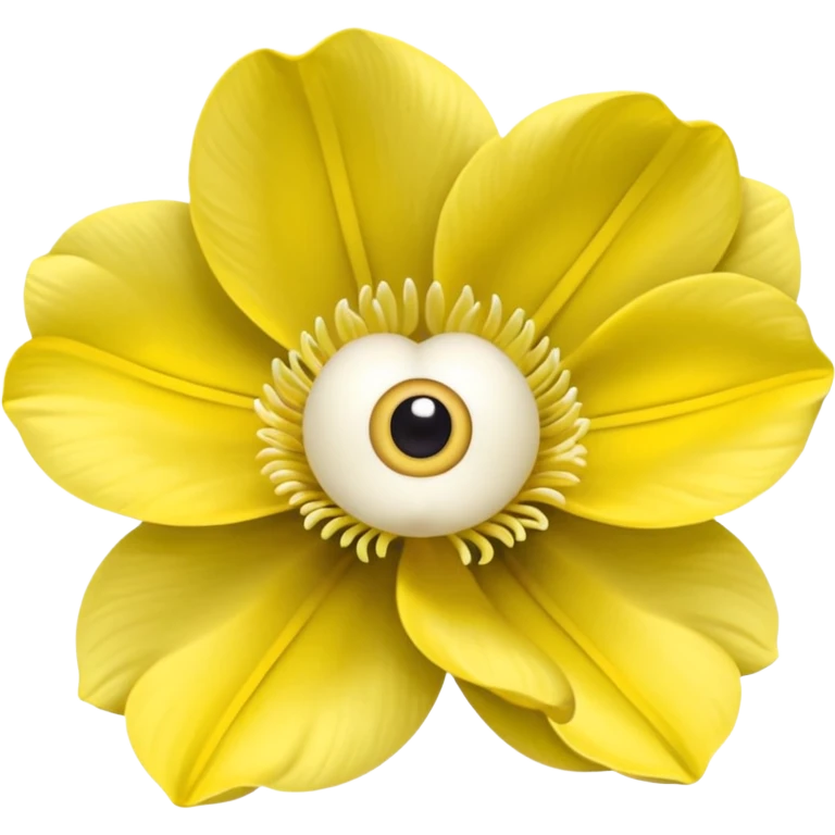 five leaved yellow anemone eyes mouth emoji