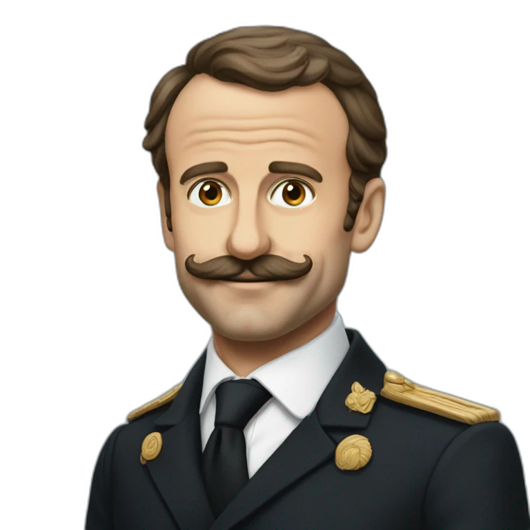 Macron avec une moustache emoji
