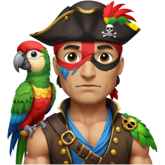 pirate and parrot emoji