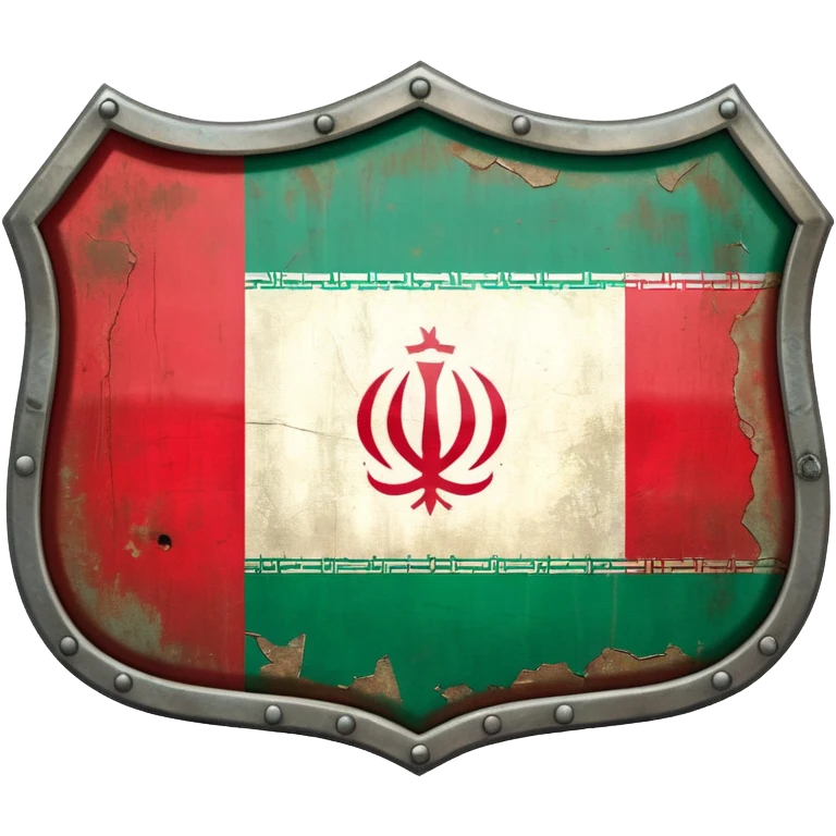 rectangular shield with the flag of Iran 1980 emoji