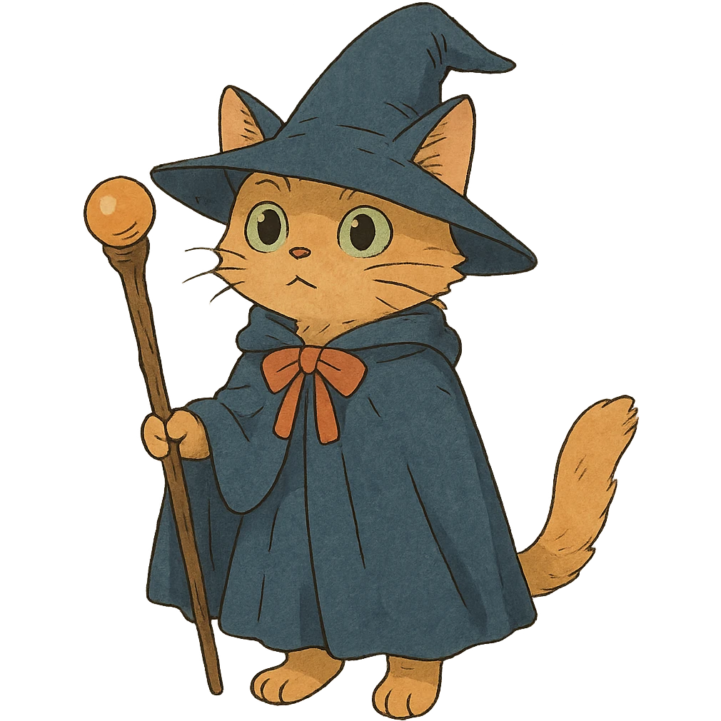 ghibli style wizard cat emoji