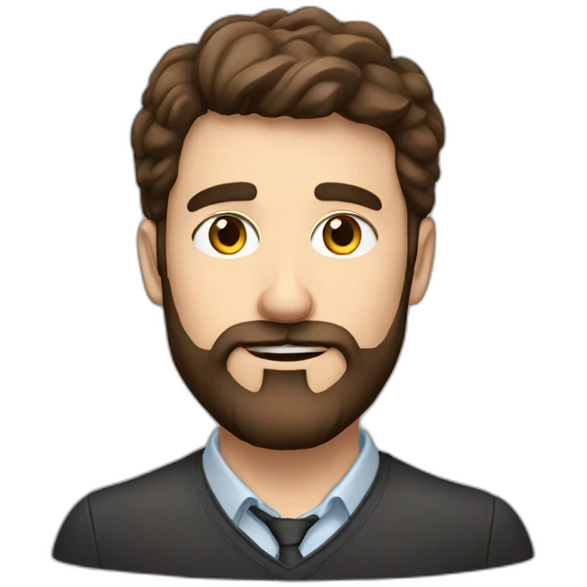 30 year old English teacher man bearded brown hair from Spain emoji