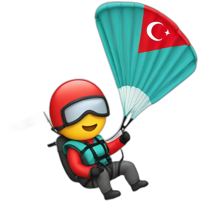 paraglider with turkisj flag emoji