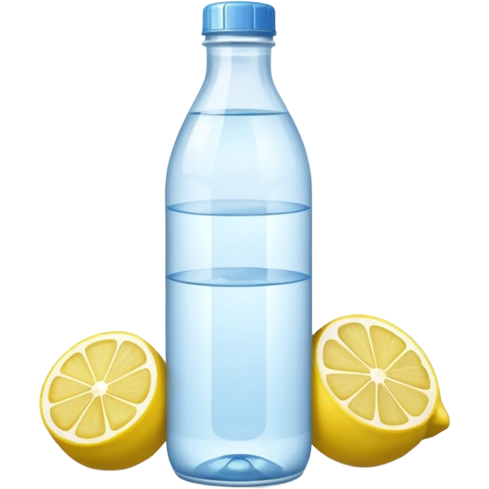 Una botella de agua asthetick con limones adentro  emoji